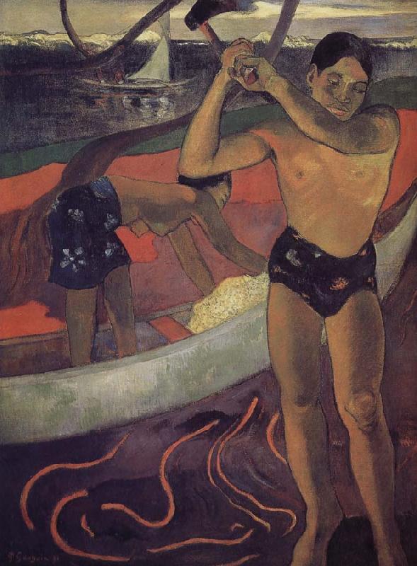 Paul Gauguin Helena ax man France oil painting art